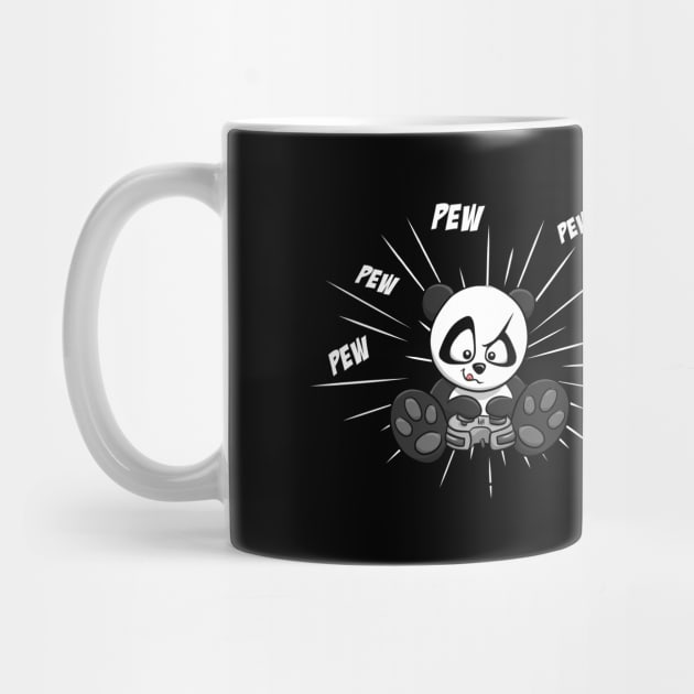 PEW PEW PEW Gaming Panda Gamer with Controller by SkizzenMonster